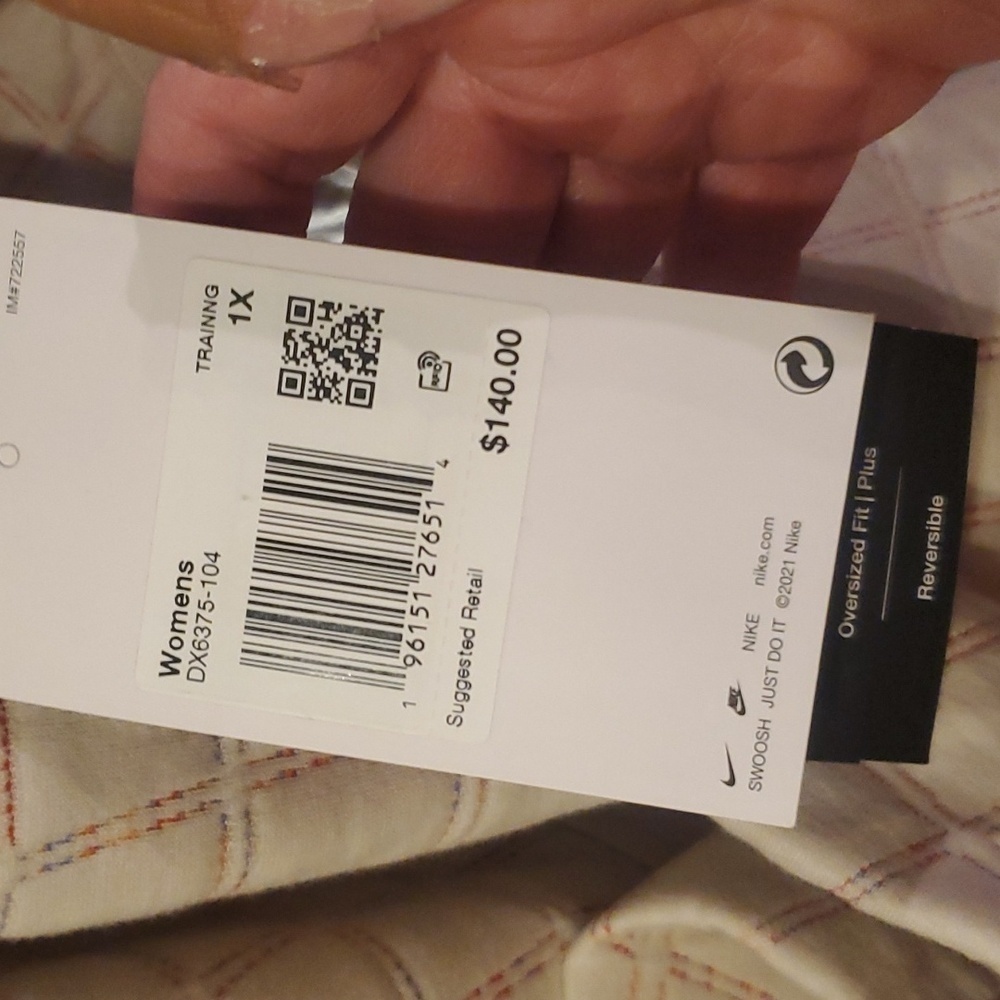 Nike Yoga Therma-FIT Luxe Women's Jacquard Reversible Top Plus Size 1X new - Picture 5 of 8